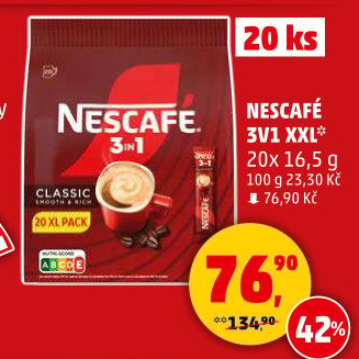 Instantní káva porcovaná 3v1 Nescafé