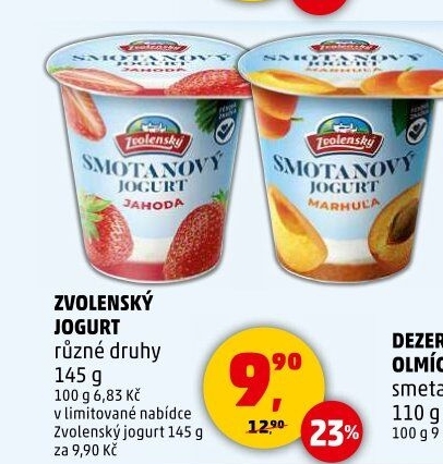 Jogurt smetanový ochucený Zvolenský