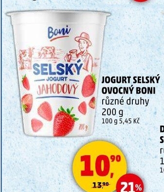 Ochucený jogurt selský Boni