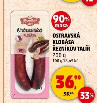 Ostravská klobása Řezníkův talíř