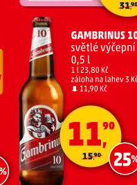 Pivo světlé výčepní Originál 10° Gambrinus