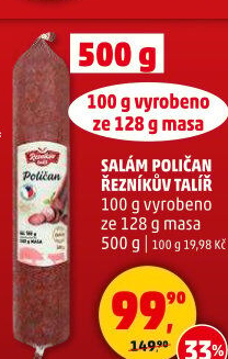 Salám Poličan Řezníkův talíř