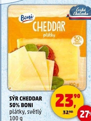 Sýr Cheddar 50% Boni
