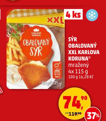 Sýr obalovaný mražený Karlova Koruna