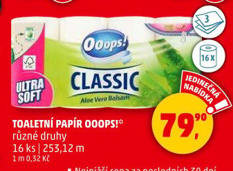 Toaletní papír 3vrstvý Ooops