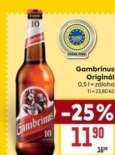 Pivo světlé výčepní Originál 10° Gambrinus