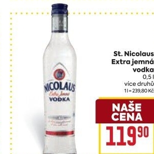 Vodka extra jemná St. Nicolaus