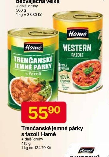 Trenčanské jemné párky s fazolí Hamé