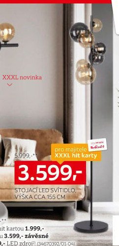 STOJACÍ LED SVÍTIDLO, VÝŠKA CCA 155 CM