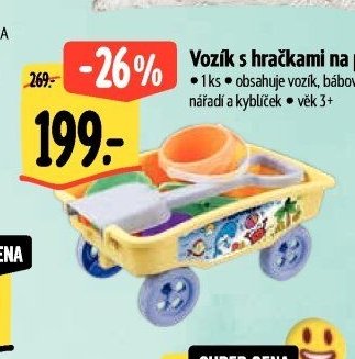 Vozík s hračkami na písek