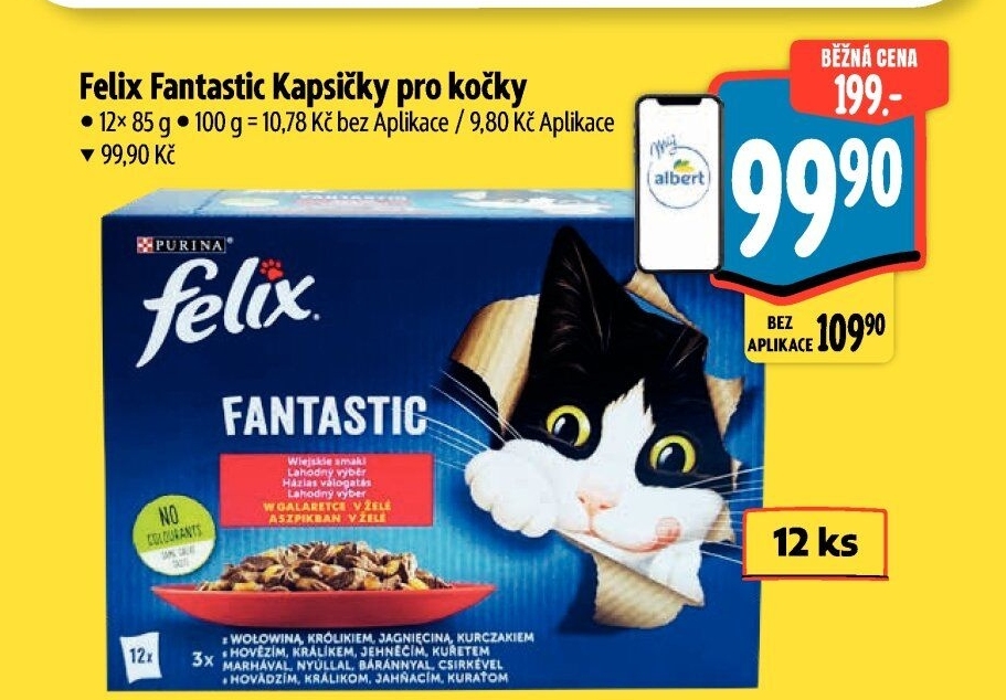 Kapsičky pro kočky Fantastic Felix Purina
