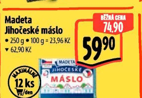 Máslo Jihočeské Madeta