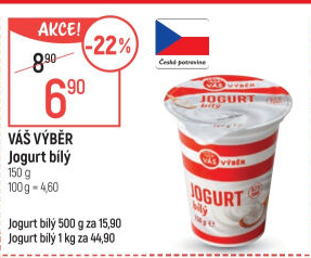 Jogurt bílý Váš Výběr
