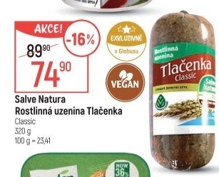 Rostlinná uzenina tlačenka Salve Natura