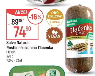 Rostlinná uzenina tlačenka Salve Natura