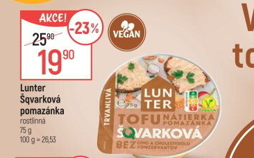 Škvarková rostlinná pomazánka Lunter