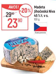 Sýr Niva Jihočeská 45% Madeta