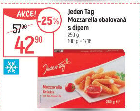 Tyčinky mozzarelové mražené Jeden Tag