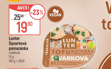 Škvarková rostlinná pomazánka Lunter