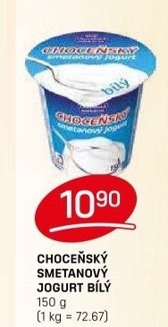 Bílý jogurt smetanový Choceňský