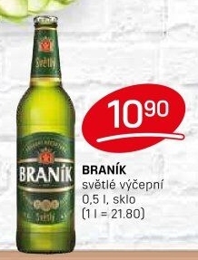 Pivo světlé výčepní 10° Braník