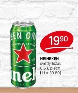 Pivo světlý ležák Heineken