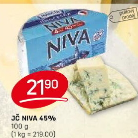 Sýr Niva Jihočeská 45% Madeta