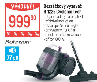 Bezsáčkový vysavač R-1225 Cyclonic Tech Rohnson