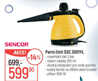 Parní čistič Sencor SSC3001YL