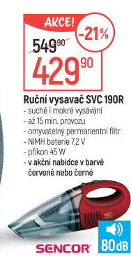 Ruční aku vysavač Sencor SVC190