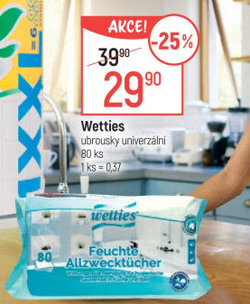 Vlhčené ubrousky univerzální Wetties