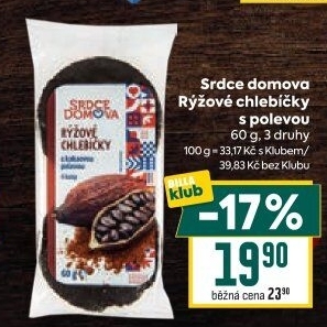 Rýžové chlebíčky polomáčené Srdce Domova