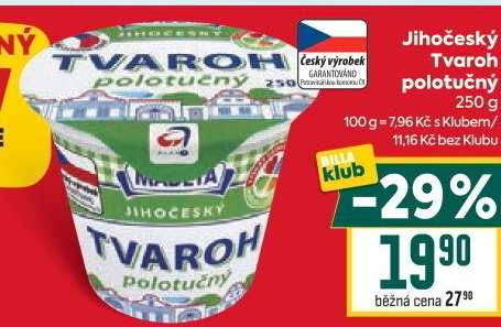 Tvaroh polotučný Jihočeský Madeta