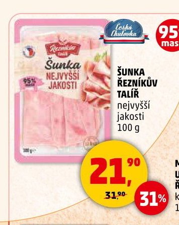 Šunka nejvyšší jakosti Řezníkův talíř 100 g