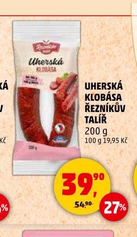 Uherská klobása Řezníkův talíř