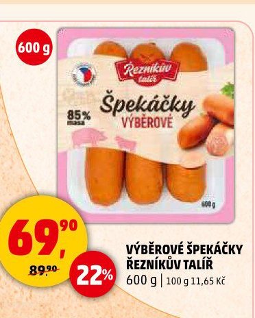Výběrové špekáčky Řezníkův talíř