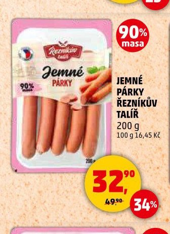 Jemné párky Řezníkův talíř