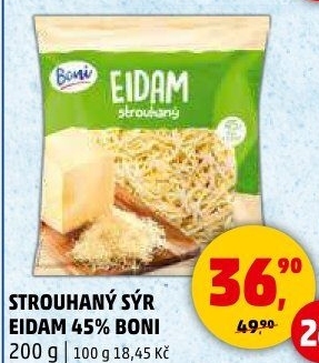 Sýr Eidam 45% strouhaný Boni