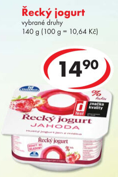 Ochucený jogurt řecký 0% Milko