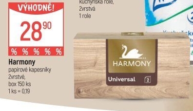 Kapesníčky papírové 2vrstvé Harmony - box