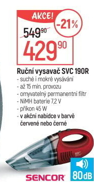 Ruční aku vysavač Sencor SVC190
