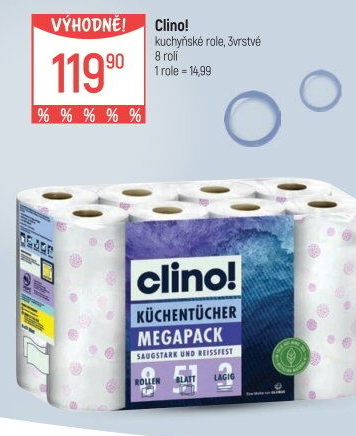 Utěrky kuchyňské 3vrstvé Clino!