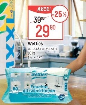 Vlhčené ubrousky univerzální Wetties