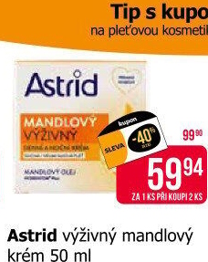 Pleťový krém výživný mandlový Astrid