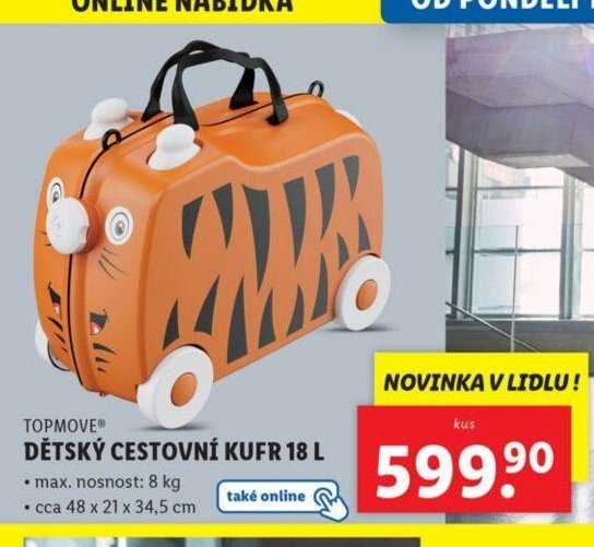 TOPMOVE DĚTSKÝ CESTOVNÍ KUFR 18 L