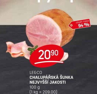 LE&CO CHALUPÁŘSKÁ ŠUNKA NEJVYŠŠÍ JAKOSTI
