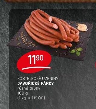 KOSTELECKÉ UZENINY JAVOŘICKÉ PÁRKY