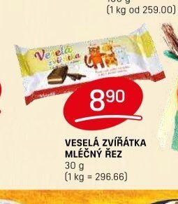 VESELÁ ZVÍŘÁTKA MLÉČNÝ ŘEZ