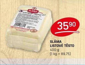 SLÁMA LISTOVÉ TĚSTO