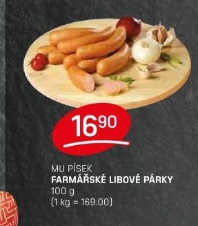 Párky farmářské libové Maso uzeniny Písek